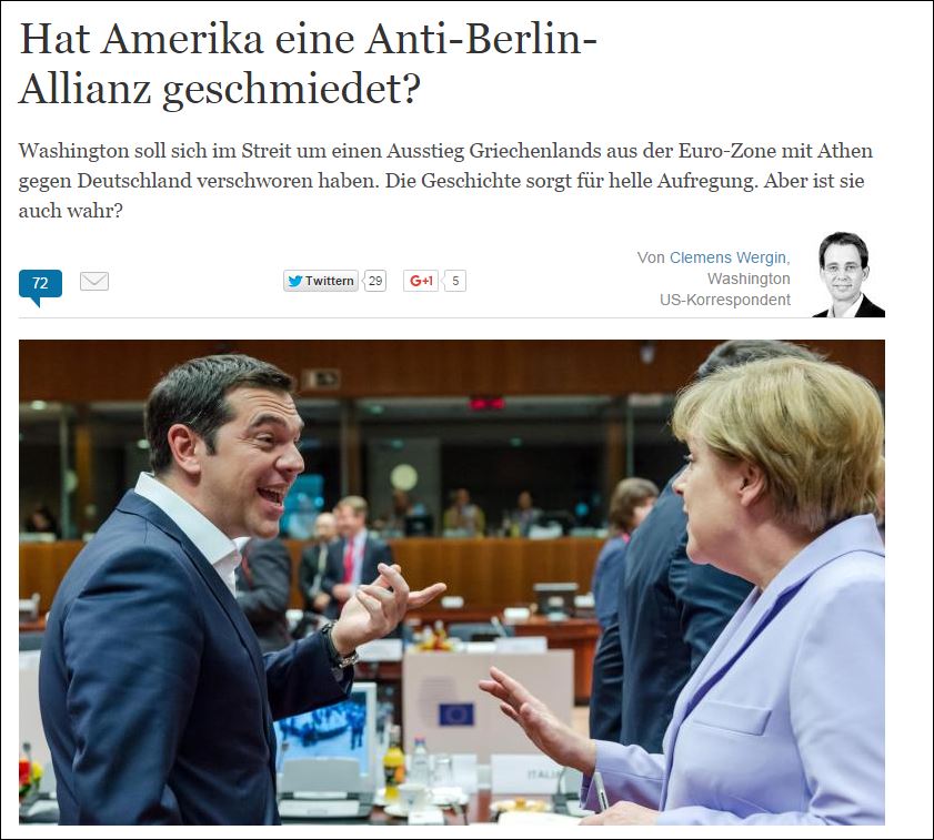 Welt: Ελληνοαμερικανική συμμαχία κατά του Βερολίνου;