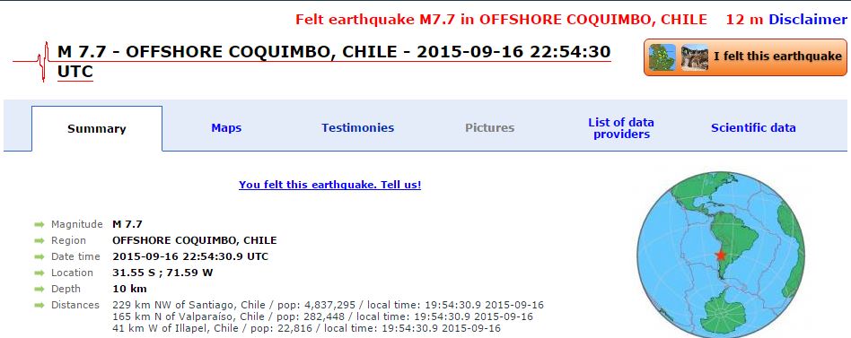 ESMC: Στα 7,7 Ρίχτερ ο σεισμός στη Χιλή – ΤΩΡΑ