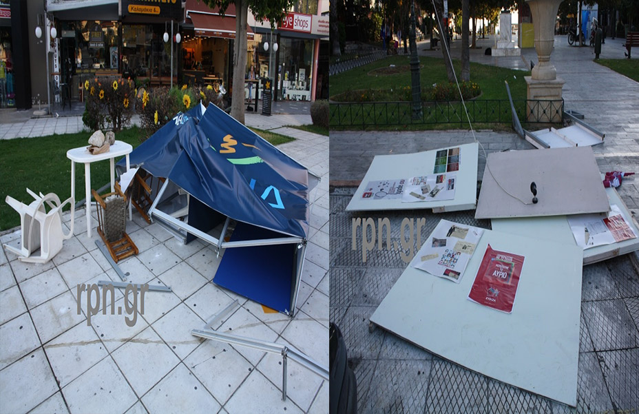 Στόχος τα προεκλογικά περίπτερα ΣΥΡΙΖΑ- ΝΔ στη Ραφήνα – ΦΩΤΟ