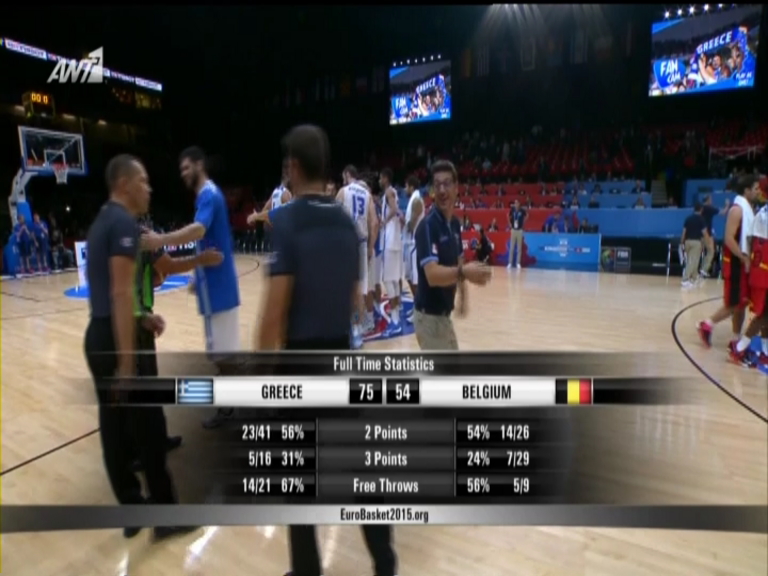 Ελλάδα – Βέλγιο 75 – 54 (Τελικό)