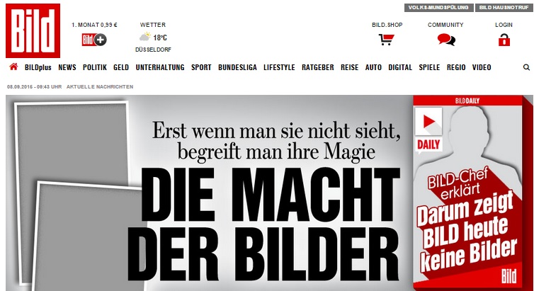 Η Bild κυκλοφόρησε χωρίς φωτογραφίες