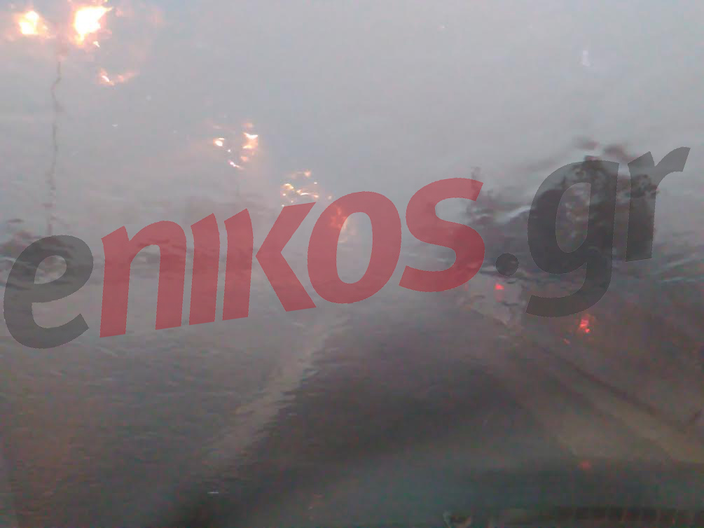 Μπουρίνι στην Εθνική – Μετ’ εμποδίων η κυκλοφορία – ΦΩΤΟ