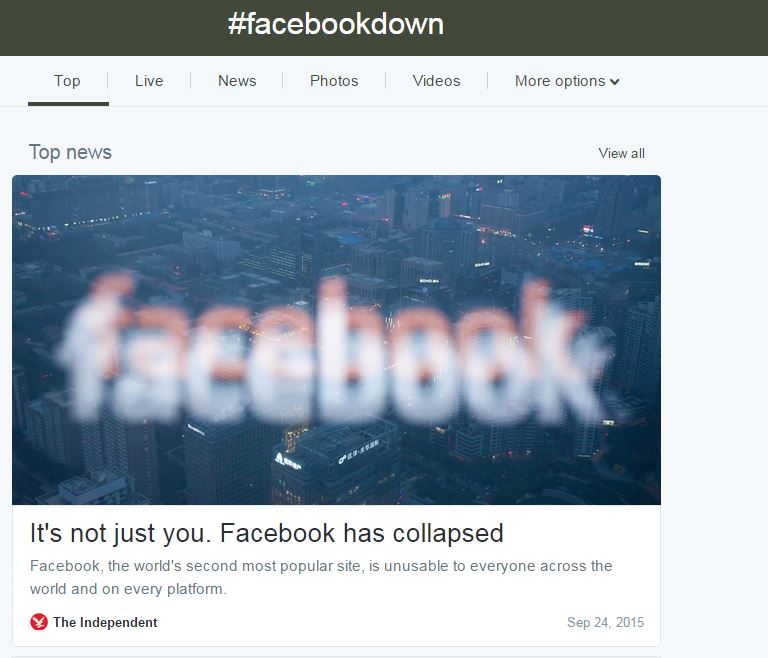 Έγινε hashtag στο Twitter η “κατάρρευση” του Facebook