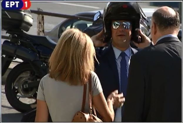 Με κράνος ο Γεωργιάδης στη Συγγρού – ΦΩΤΟ