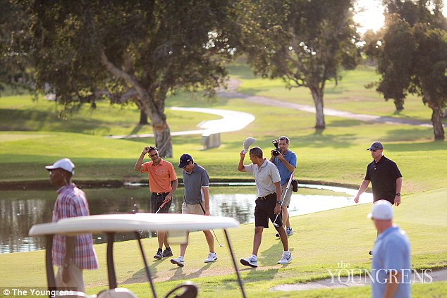 Obama, a renowned golf fan, was at Torrey Pines Golf Course, in San Diego, to get in a few rounds
