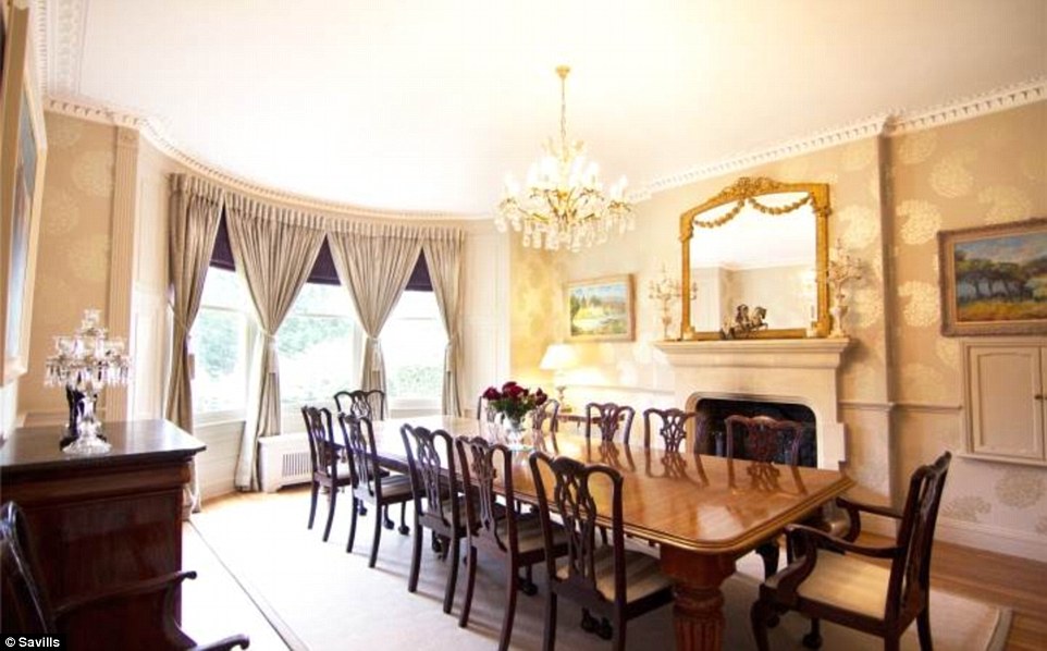 Entertaining space: The large dining room has room for a huge table for the Beckham family and their extended family 