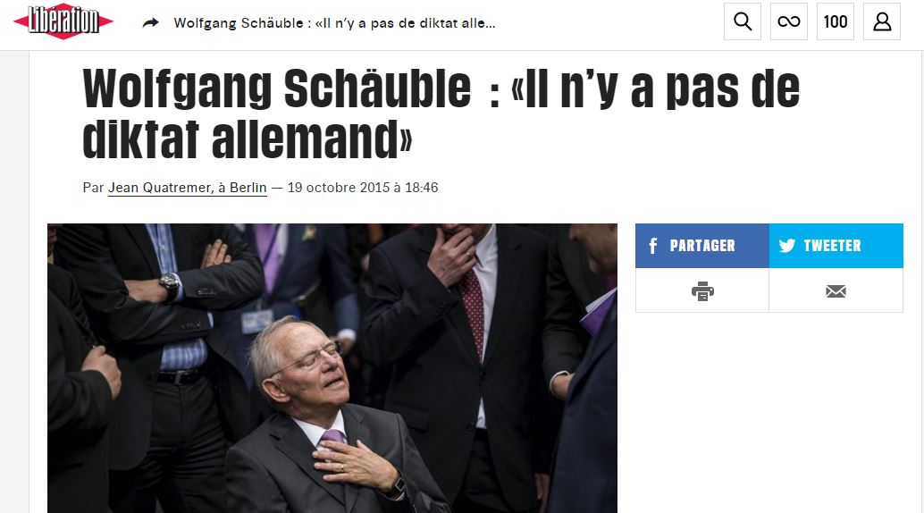 Δήλωση “βόμβα” του Σόιμπλε: 15 υπουργοί ήταν υπέρ του προσωρινού Grexit