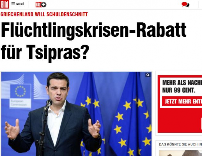 Bild: Η Αθήνα θέλει «κούρεμα» του χρέους λόγω προσφυγικής κρίσης