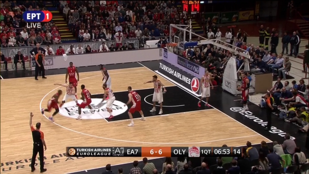 Αρμάνι Μιλάνο – Ολυμπιακός 23-20 (10′)