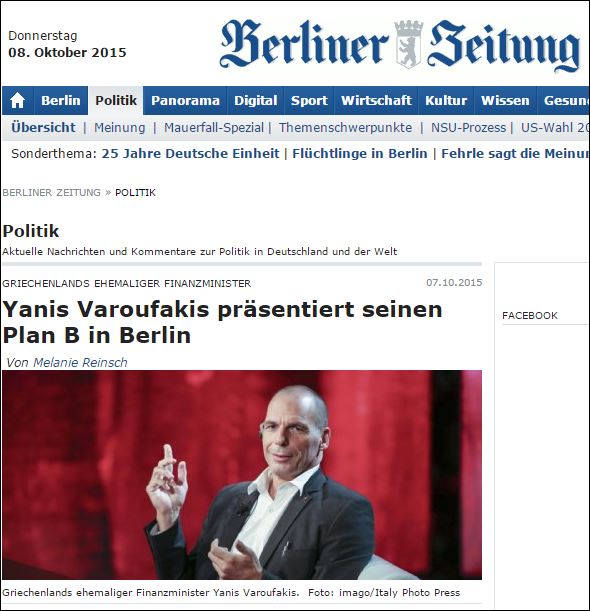 Η Berliner Zeitung για τον Βαρουφάκη: Ένας πολιτικός που διχάζει την Ευρώπη
