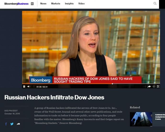 Bloomberg: Ρώσοι hackers “επιτέθηκαν” στον Dow Jones