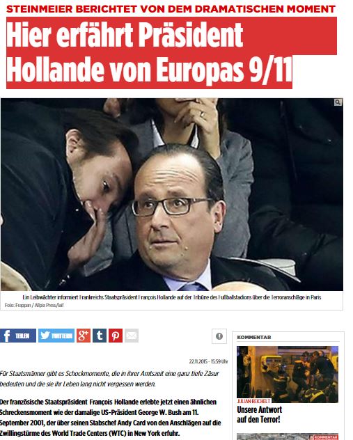 Ο Σταινμάιερ περιγράφει τις αντιδράσεις του Ολάντ όταν έμαθε για τις τρομοκρατικές επιθέσεις