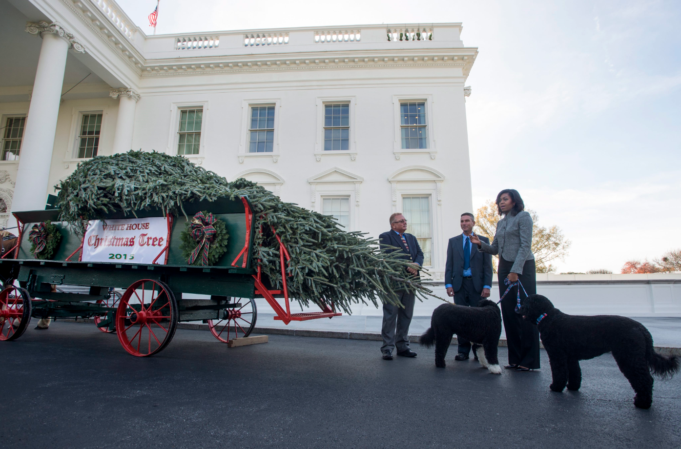 Η Μισέλ Ομπάμα “υποδέχθηκε” το χριστουγεννιάτικο δέντρο στον Λευκό Οίκο – ΦΩΤΟ