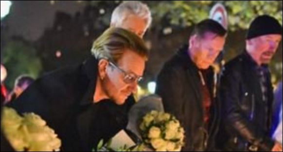 Η ανθοδέσμη των U2 από τον Μπόνο για τους νεκρούς του Μπατακλάν – ΦΩΤΟ