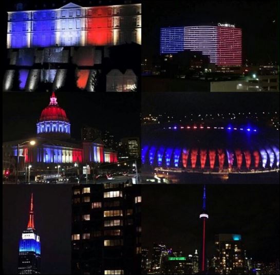 Ο πλανήτης πενθεί με τα χρώματα της γαλλικής σημαίας – ΦΩΤΟ