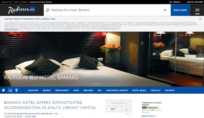 Το μήνυμα της διεύθυνσης του ξενοδοχείου στο Μάλι: Οι ένοπλοι είναι δύο…