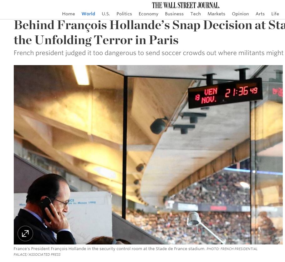 Οι στιγμές αγωνίας του Ολάντ όταν ενημερώθηκε για τις επιθέσεις