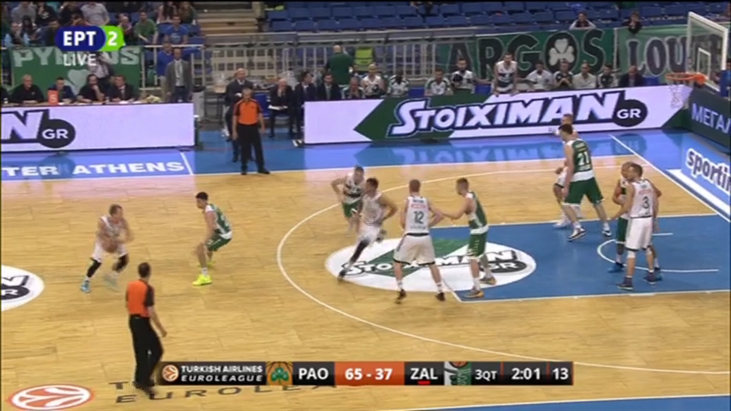 Παναθηναϊκός – Ζαλγκίρις 70-41 (30′)