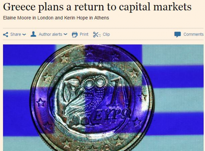 FT: Η Ελλάδα επιστρέφει στις αγορές ομολόγων το πρώτο 6μηνο του 2016