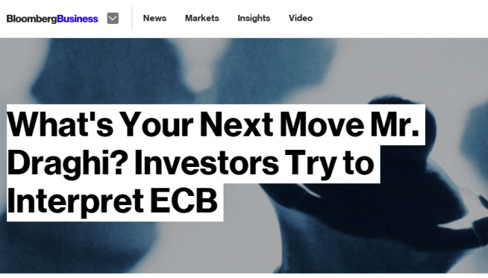 Bloomberg: Ποια είναι επόμενη κίνησή σας κύριε Ντράγκι;