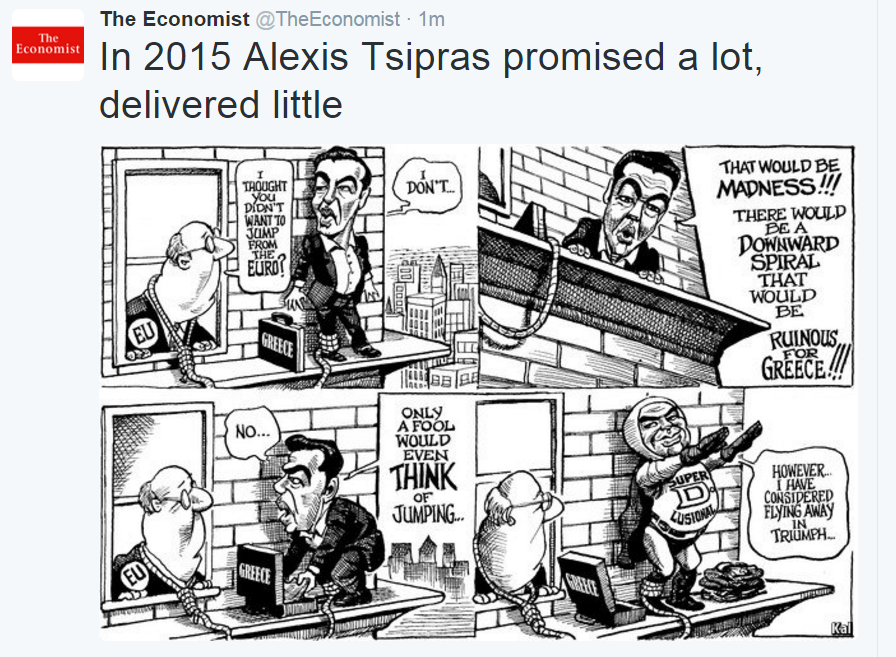 Το σκίτσο του Economist για τον Τσίπρα