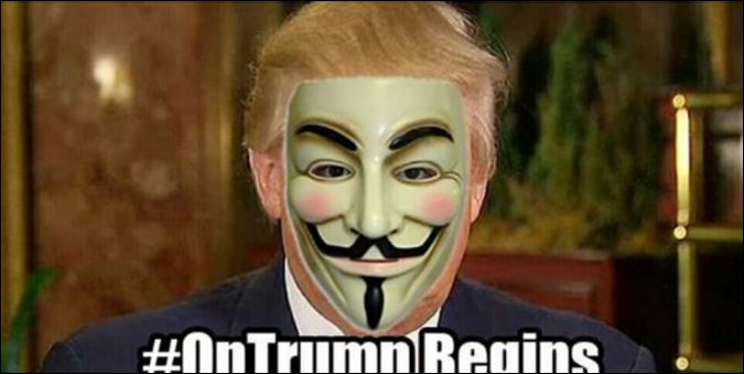 Οι Anonymous φόρεσαν μάσκα στον Ντόναλντ Τραμπ – ΦΩΤΟ