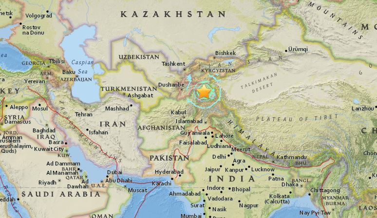 Ισχυρός σεισμός 7,2 Ρίχτερ στο Τατζικιστάν