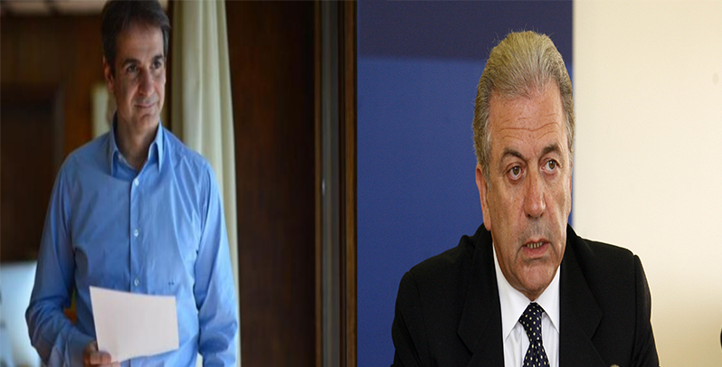 Τετ α τετ Μητσοτάκη-Αβραμόπουλου έξω από το εκλογικό κέντρο – ΦΩΤΟ