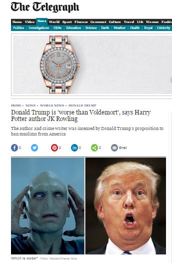 Το φαρμακερό σχόλιο της συγγραφέως του Χάρι Πότερ για τον Ντόναλντ Τράμπ