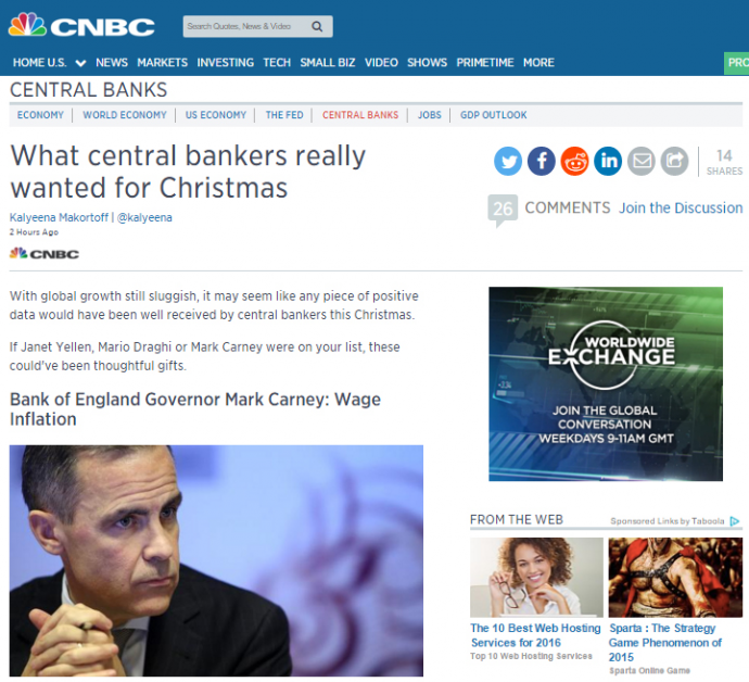 Τι δώρο θέλουν οι κεντρικοί τραπεζίτες για τις γιορτές