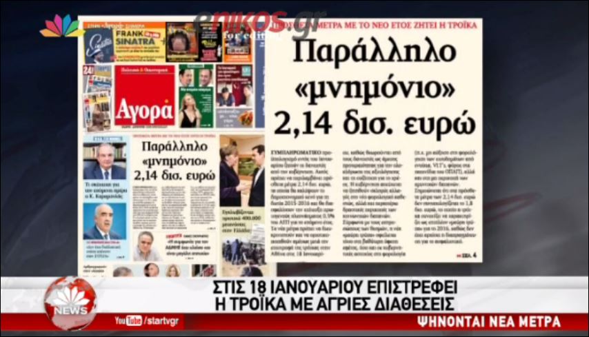 Το STAR για το πρωτοσέλιδο της εφημερίδας “Αγορά” – ΒΙΝΤΕΟ