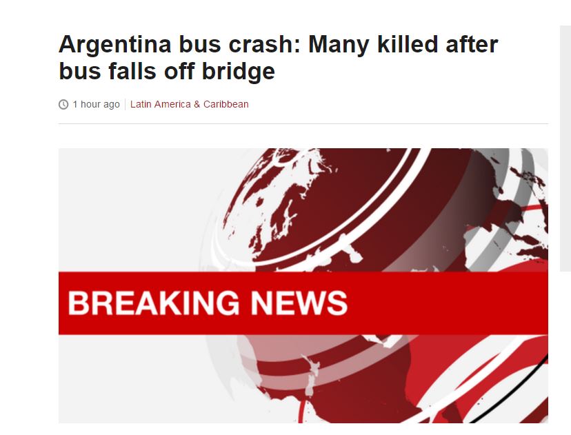 Τραγωδία στην Αργεντινή- Λεωφορείο έπεσε σε φαράγγι. 25 νεκροί