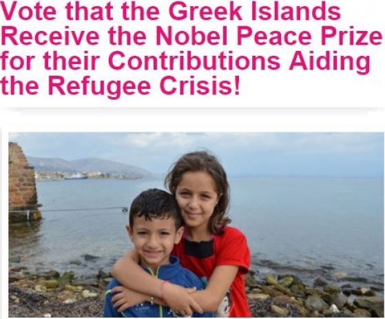 Ψηφίστε και εσείς για το Νόμπελ Ειρήνης στους νησιώτες του Αιγαίου