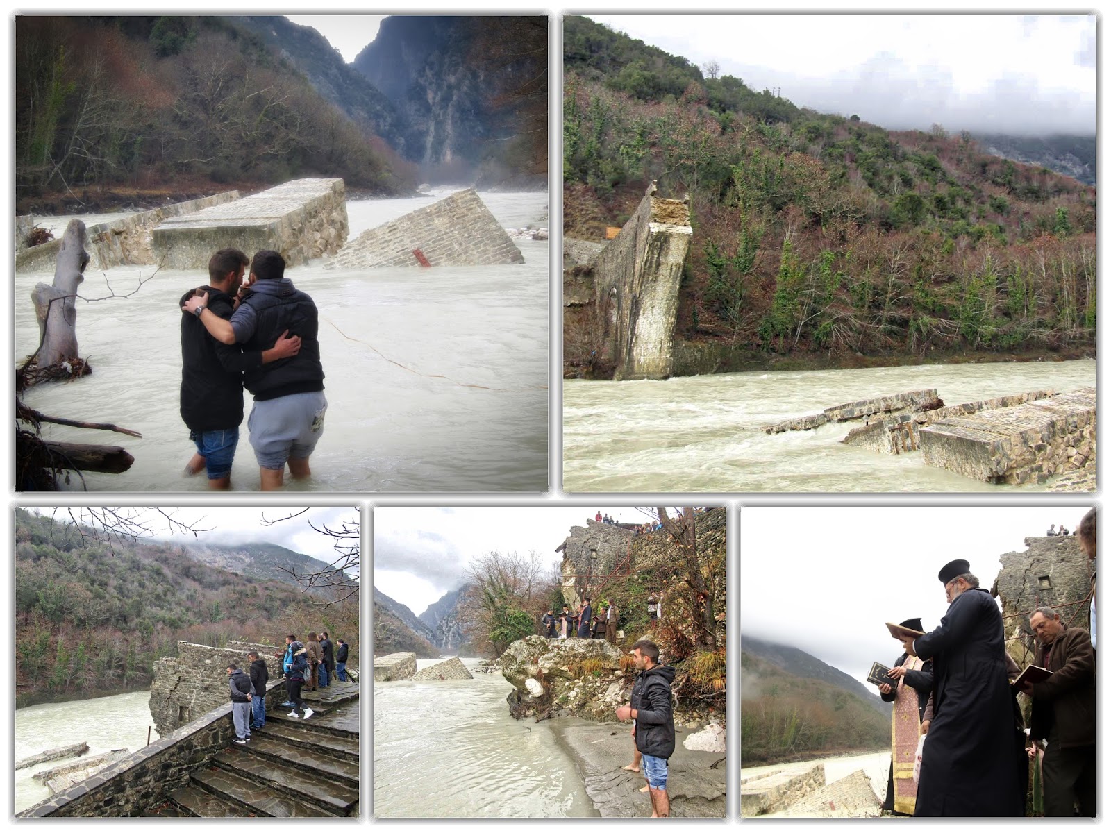 Συγκινητικός ο καθαγιασμός των υδάτων στην υπό αναστύλωση, Ιστορική Γέφυρα Πλάκας – ΦΩΤΟ