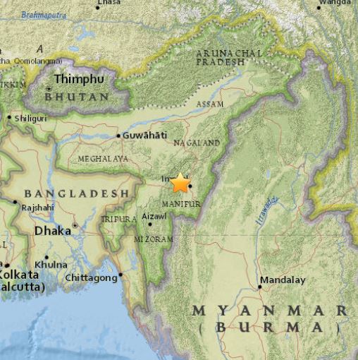 Ισχυρή σεισμική δόνηση 6,8 Ρίχτερ βορειοανατολικά της Ινδίας