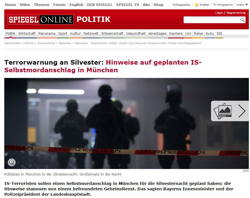 Spiegel: Σχεδίαζαν βομβιστική επίθεση στο Μόναχο