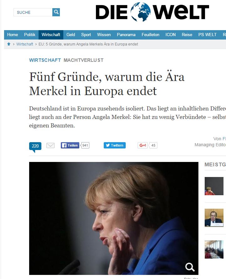Γιατί τελειώνει ο χρόνος της Μέρκελ στην Ευρώπη ;