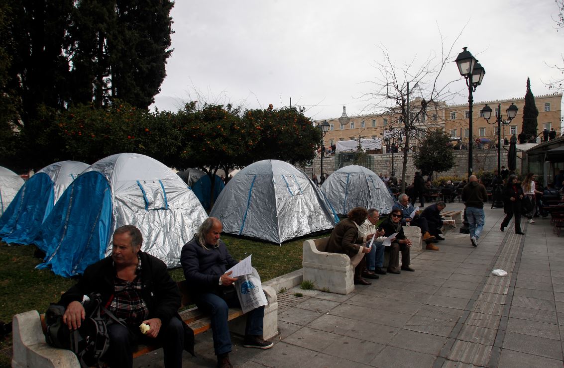 Οι σκηνές των αγροτών στην πλατεία Συντάγματος – ΦΩΤΟ