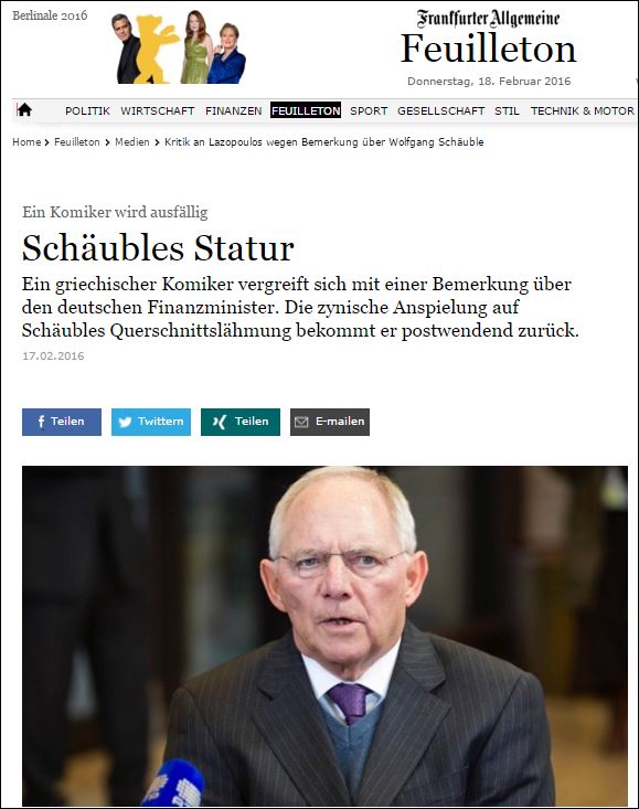 Ρεπορτάζ της FAZ για τον Λάκη Λαζόπουλο