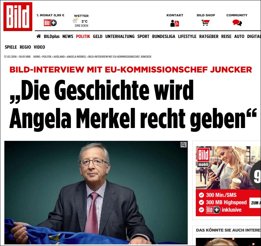 Γιούνκερ: Δεν είναι πολιτικά αποδεκτό το κλείσιμο των συνόρων