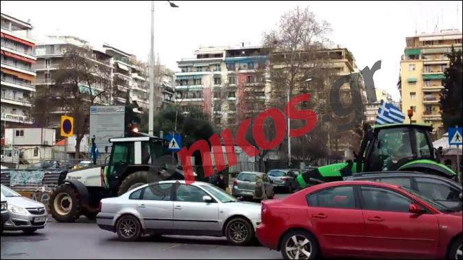 Κομφούζιο στο κέντρο της Θεσσαλονίκης από τα τρακτέρ – ΒΙΝΤΕΟ αναγνώστη