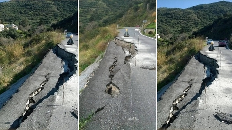Δρόμος άνοιξε… στα δύο στη Σητεία – ΦΩΤΟ