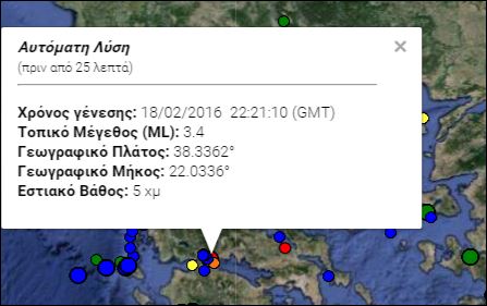 Σεισμική δόνηση κοντά στο Αίγιο
