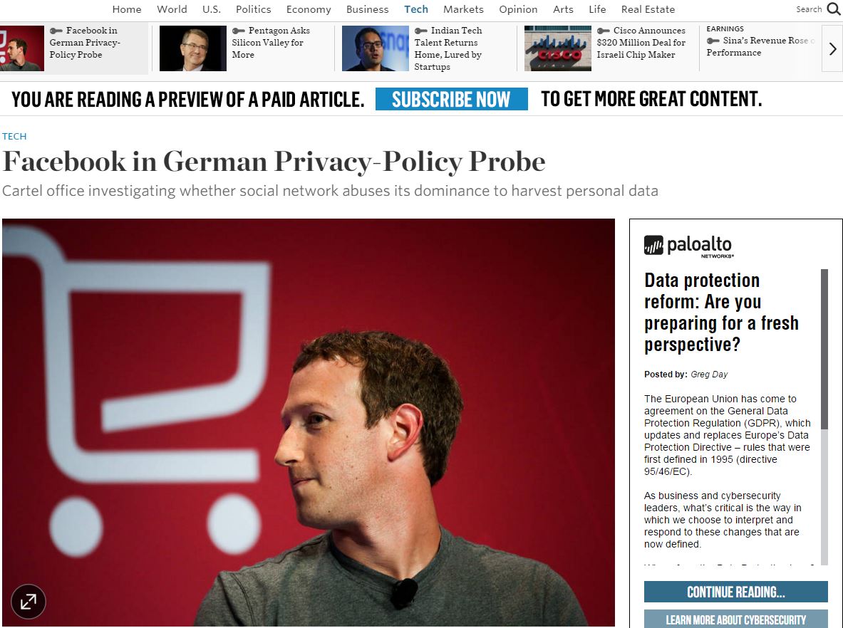 Στο “στόχαστρο” των γερμανικών αρχών το Facebook