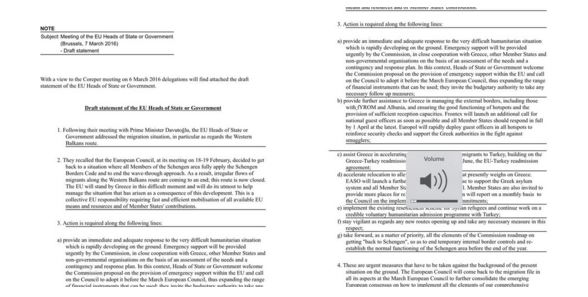 Ολόκληρο το κείμενο της απόφασης για κλείσιμο του Βαλκανικού Διαδρόμου και σφράγιση του Αιγαίου