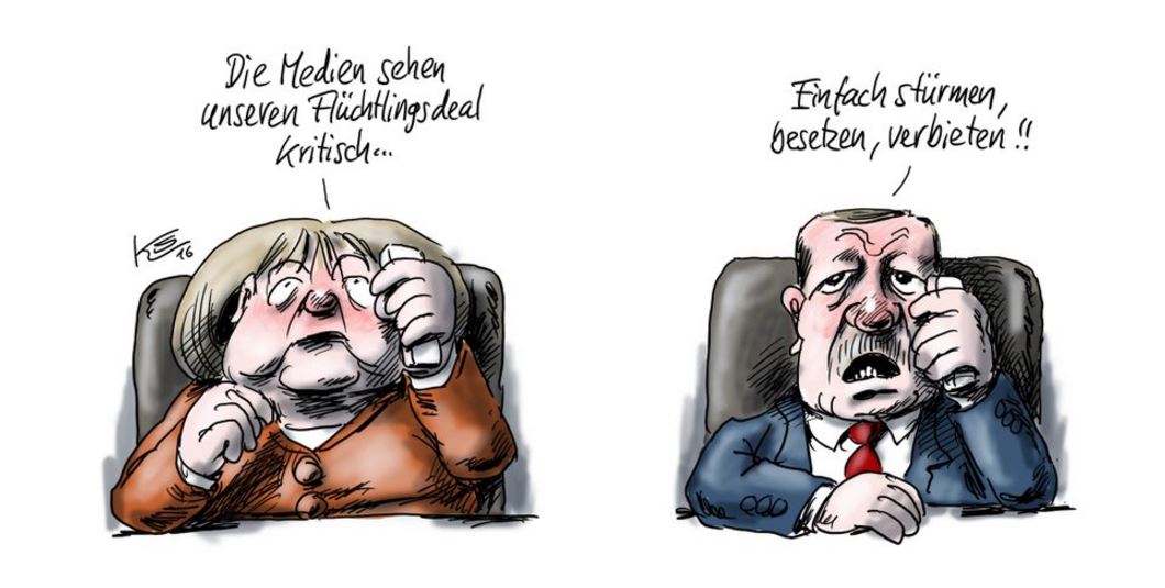 Το σκίτσο της Τagesspiegel για τη συμφωνία Μέρκελ – Ερτογάν και τα MME – ΦΩΤΟ