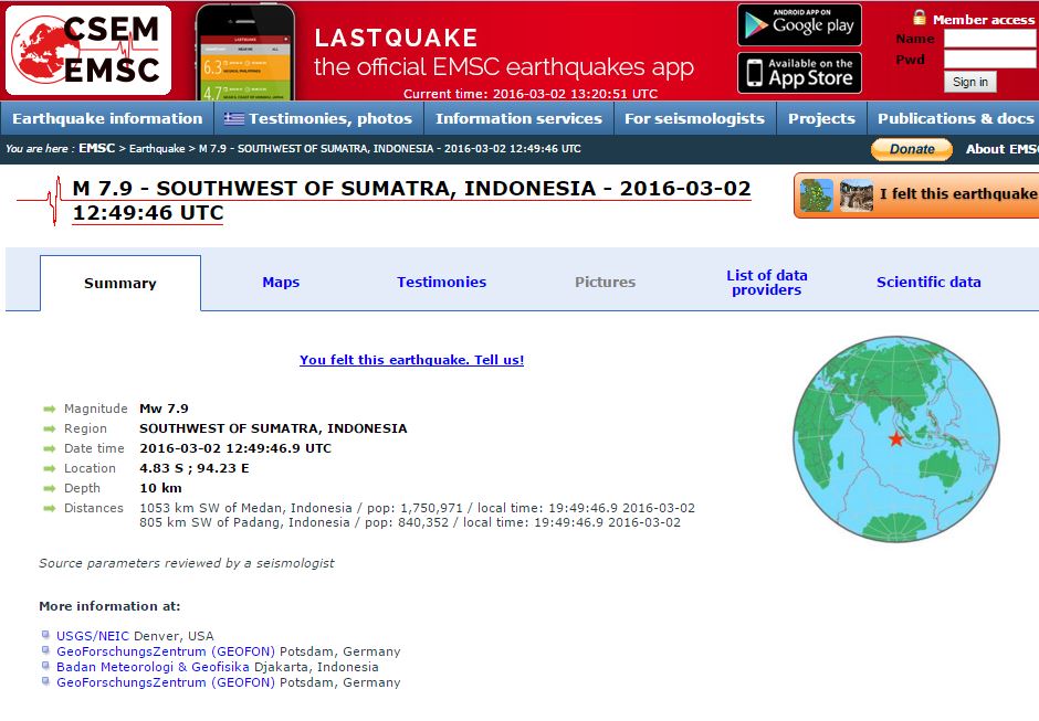 Σεισμός 7,9 Ρίχτερ στην Ινδονησία – ΤΩΡΑ