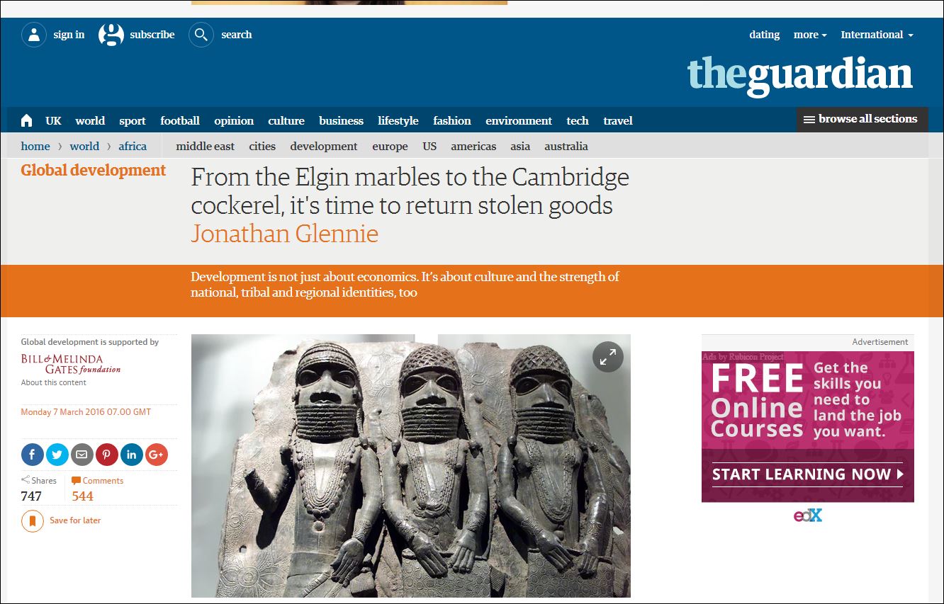 Guardian: “Eίναι καιρός να επιστρέψουμε τα Ελγίνεια και τα άλλα κλεμμένα”