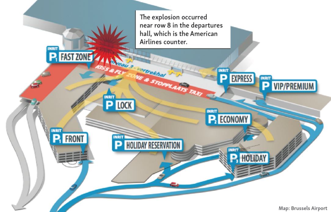 Το ακριβές σημείο των δύο εκρήξεων στο αεροδρόμιο – ΦΩΤΟ