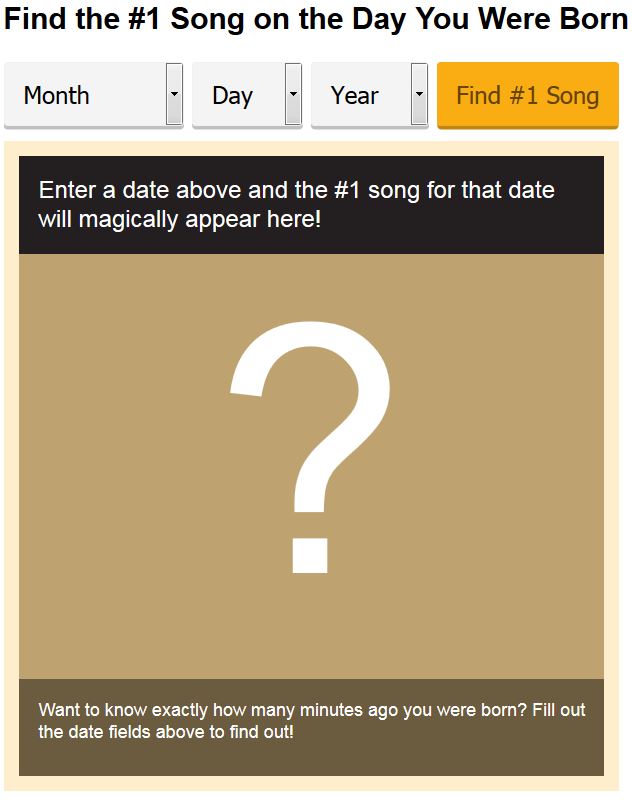 Αυτό το τραγούδι ήταν No1 την ημέρα που γεννήθηκες